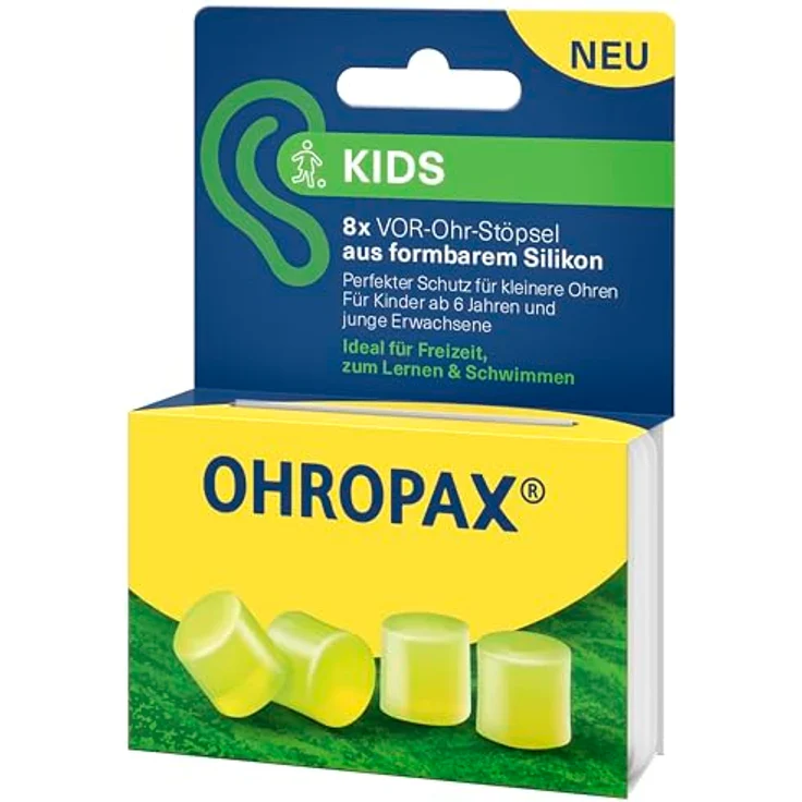 OHROPAX Kids Ohrstöpsel – Schutz vor Lärm für kleinere Ohren – VOR-Ohr-Stöpsel aus formbarem Silikon – SNR 23 dB – 8 Stück – Bild 3