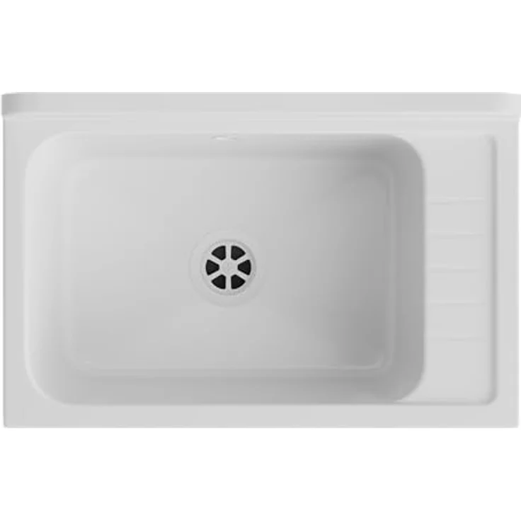 Granitan Kunststoffspüle MONZA Ausgussbecken - Waschtrog mit Siphon - Waschbecken 58x38x26,7 cm, verschiedene Farboptionen – Bild 5