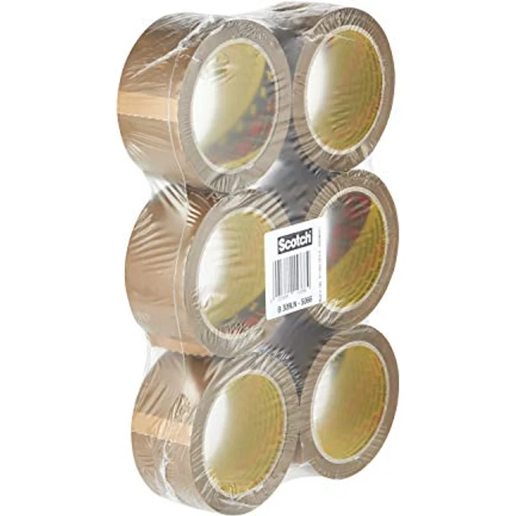 Scotch Verpackungsklebeband ? Geräuscharmes braunes Klebeband zum Verschließen von Verpackungskartons & mehr ? 50 mm x 66 m ? 6 Rollen - Preisvergleich – Bild 2