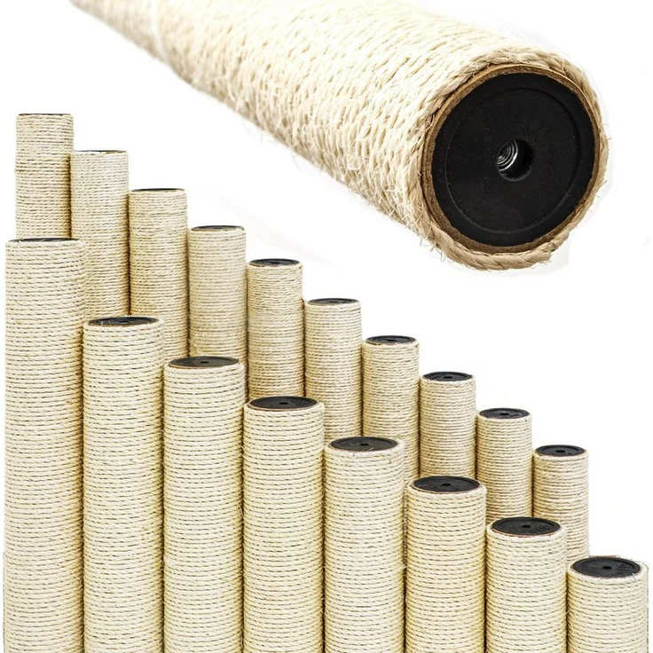 eyepower Kratzbaum 60 cm Sisalstamm für Kratzbaum Ersatzstamm M10, Ø 7,1 cm Sisalsäule Kratzstamm - Robustes Naturmaterial, 60cm Länge, Ø 7,1cm Durchmesser, M10 Gewindegröße, 4mm starkes Sisalseil – Bild 1