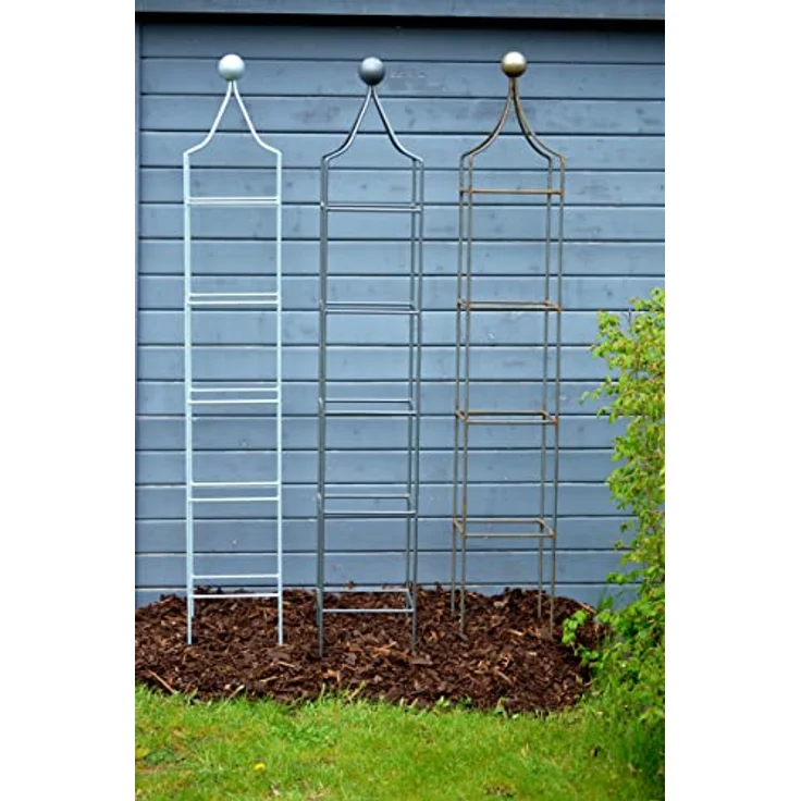 ELEO Obelisk Catania Klein Feuerverzinkt, Rankhilfe aus massivem Metall, 150 cm x 29 cm, silbrig-matt – Bild 8