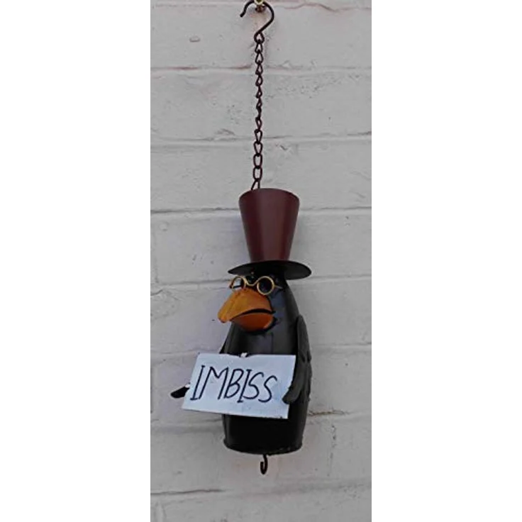 Deko-Impression Vogel-Futterstelle Meisenknödelhänger Vogelimbiss Rabe Metall – Bild 2