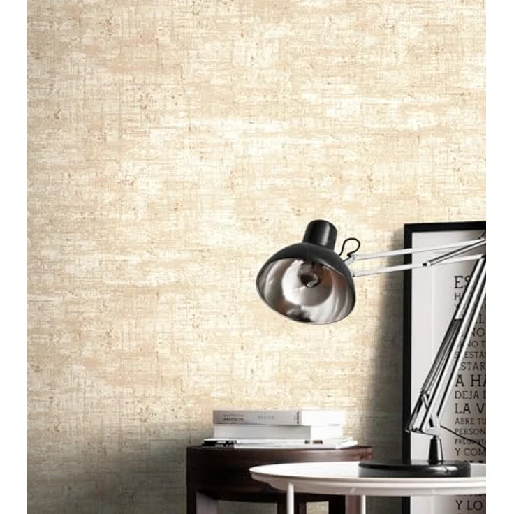Newroom Vliestapete Beige Betonoptik, Industrial Used Look mit Metallic Glanz, 10,05 m x 0,53 m – Bild 5