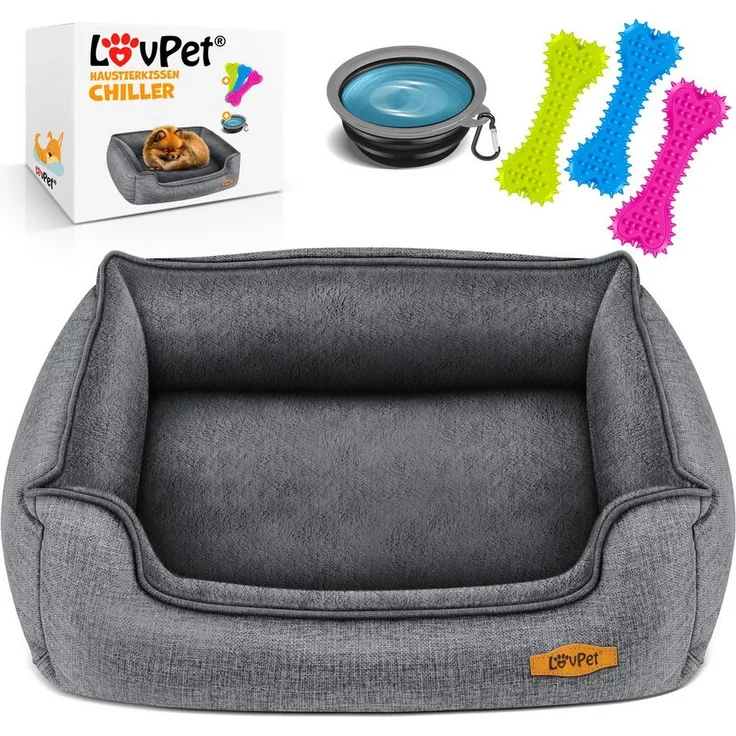 Lovpet Tierbett Hundebett Hundekissen Hundekorb Chiller, grau, XL