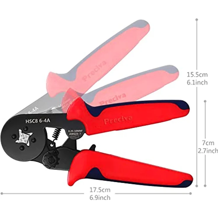 Preciva Crimpzangen Aderendhülsen Set, Ferrule Crimpzange mit 1200 Aderendhülsen für 0,25-10 mm², präzise Kalibrierung ohne Tasche – Bild 4