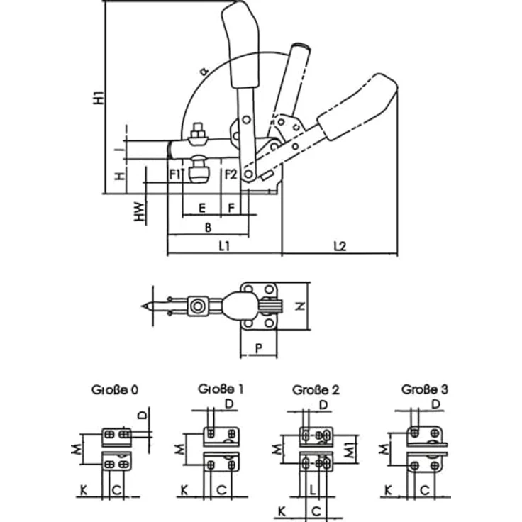 ELC Schraubzwinge Senkrecht-Spanner 6800 ESD Gr.2 AMF, ESD Senkrechtspanner, verzinkt, passiviert, rostfreier Stahl, ergonomischer Handgriff, für ESD Schutzzonen, Größe 2 – Bild 2