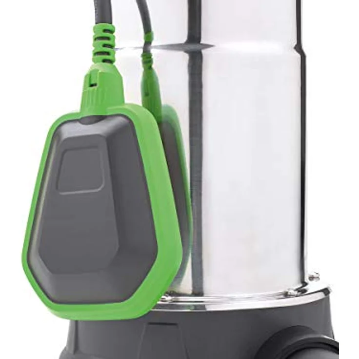 AQUANIQUE Tauchpumpe DWP 10000, Schmutzwasserpumpe mit 10.000 l/h Fördermenge, 400 W, Edelstahlgehäuse, grüne Bedienelemente, max. 6 m Förderhöhe – Bild 4
