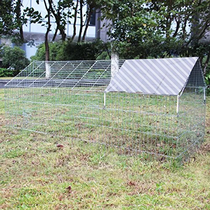 Wiltec Freilaufgehege Kaninchen 180 x 75 x 75 cm, Außengehege und Kleintierstall für Kaninchen, Hasen, Meerschweinchen - Robustes, wetterfestes Design, geräumiges Vergnügen, naturnahes Umfeld, einfacher Zugang, flexibel und anpassungsfähig