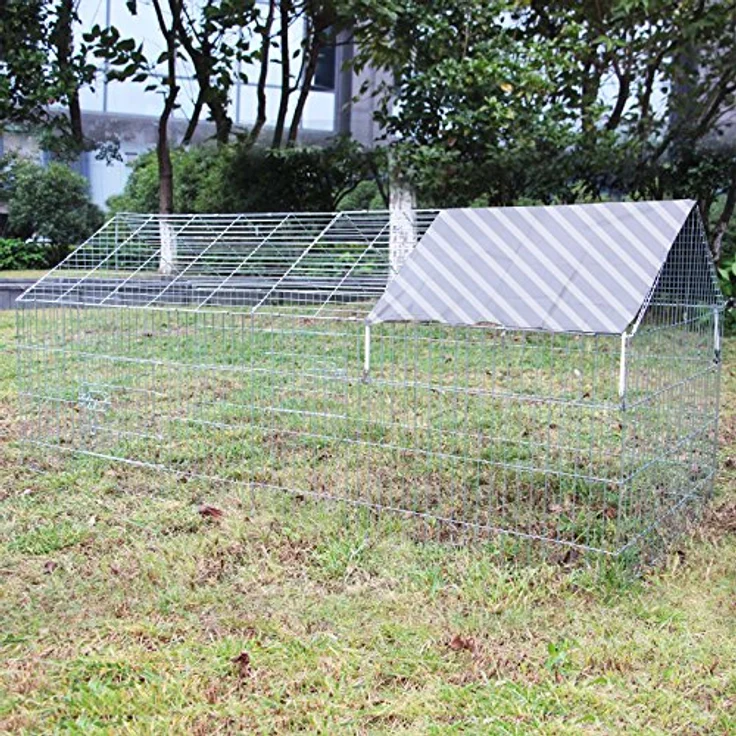 Wiltec Freilaufgehege Kaninchen 180 x 75 x 75 cm, Außengehege und Kleintierstall für Kaninchen, Hasen, Meerschweinchen - Robustes, wetterfestes Design, geräumiges Vergnügen, naturnahes Umfeld, einfacher Zugang, flexibel und anpassungsfähig – Bild 1