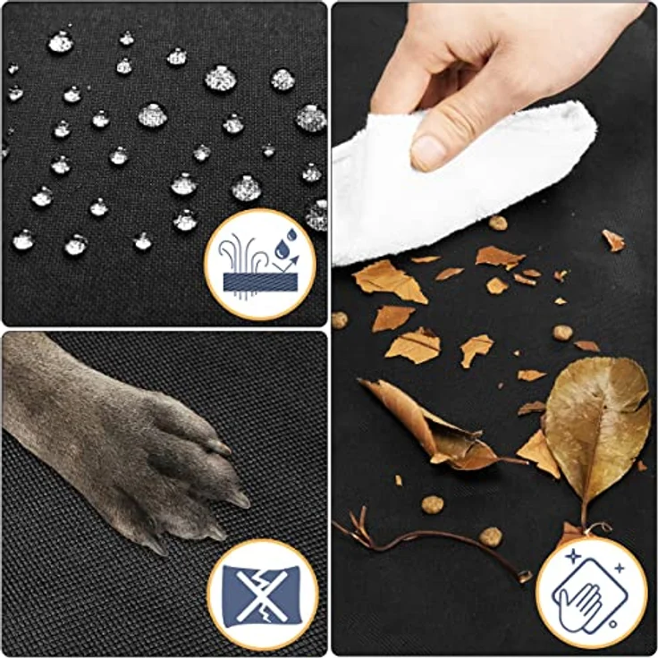 Kingsleeve® Kofferraumschutz Universal 600D Oxford Wasserabweisend Kratzfest Ladekantenschutz Pflegeleicht Schondecke Kofferraummatte Hund, Schwarz – Bild 3
