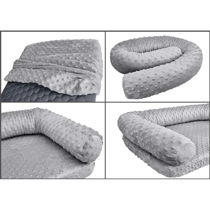 ERST-HOLZ Tierbett Hundebett für große Hunde 100x60 Kiefer Tierbett, rustikales Hundesofa, wohngesunder Wasserlack, grau – Bild 4