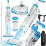 KESSER Poolsauger mit Akku | elektrisch Pool Bodensauger inkl. Filter & 2-Geschwindigkeits-System | kabelloser Reiniger mit HEPA-Filter, Schwarz