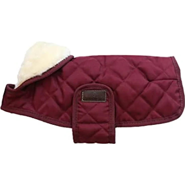 Kentucky Hundemantel Bordeaux XL 60-70cm, 160g Füllung, künstliches Kaninchenfutter, diamantenes Steppmuster – Bild 1