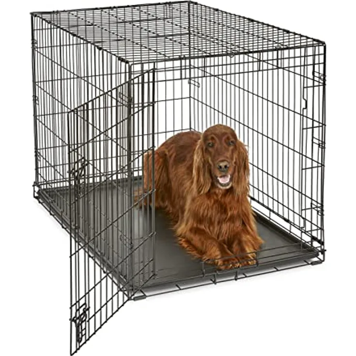 New World Pet Products New World Hundekäfig mit 1 und 2 Türen, inklusive auslaufsicherer Pfanne, Bodenschutzfüßen und patentierten Funktionen, B42
