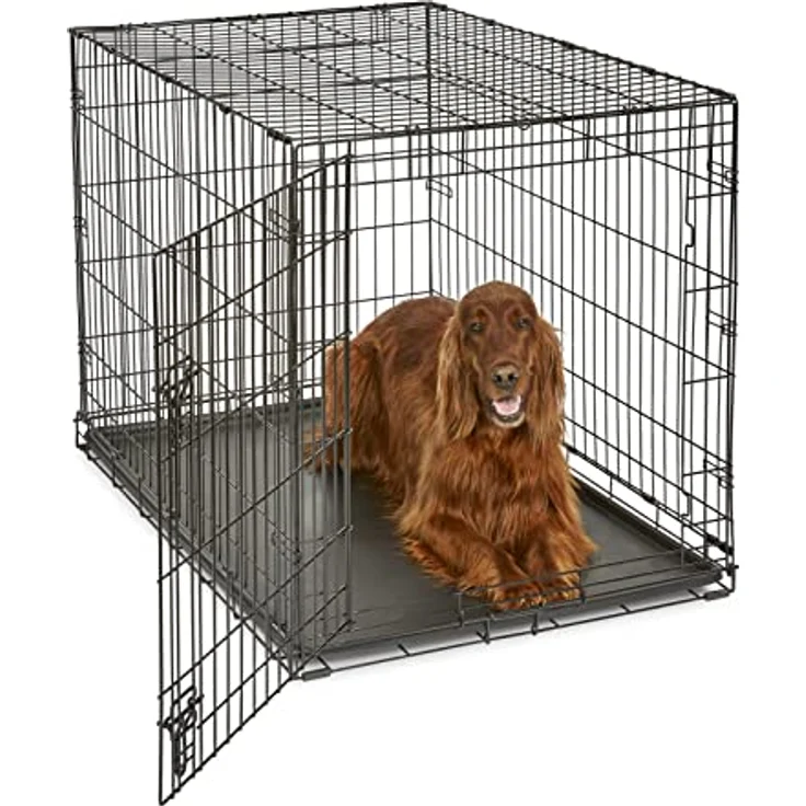 New World Pet Products New World Hundekäfig mit 1 und 2 Türen, inklusive auslaufsicherer Pfanne, Bodenschutzfüßen und patentierten Funktionen, B42 – Bild 1