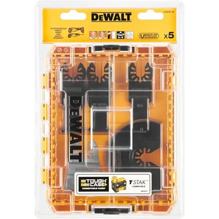 Dewalt Multi-Tool Zubehör-Set, 5-tlg. DT20761 mit mittlerem TOUGHCASE, Multi-Fit Aufnahme und verschiedenen Sägeblättern – Bild 1