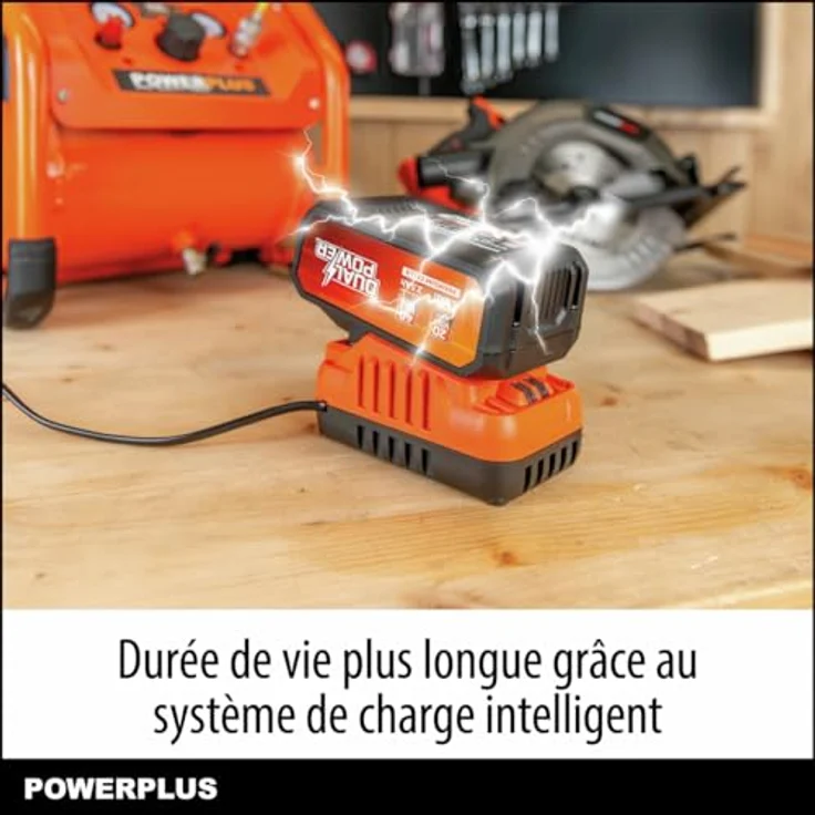 Powerplus POWDP90640, Dual Power Akku- und Ladegeräteset mit 40V 5000mAh Akku, orange – Bild 5