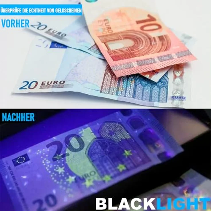 MAVURA BLACKLIGHT Schwarzlicht LED UV Taschenlampe für Bernstein, Urinflecken, Banknoten u.v.m. – Bild 4