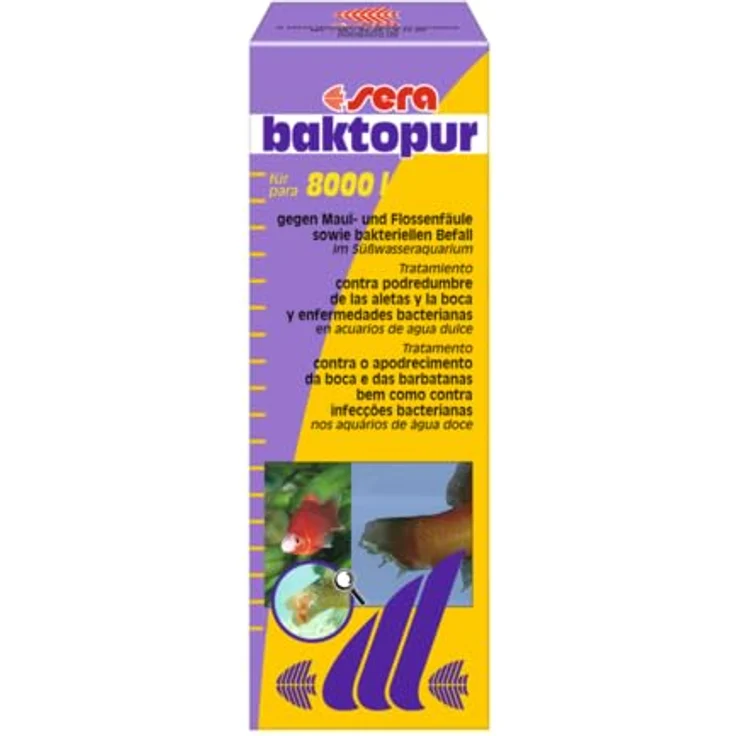 sera baktopur 100 ml, Arzneimittel für Fische gegen bakterielle Infektionen wie Maul- und Flossenfäule, sichere Medizin fürs Aquarium