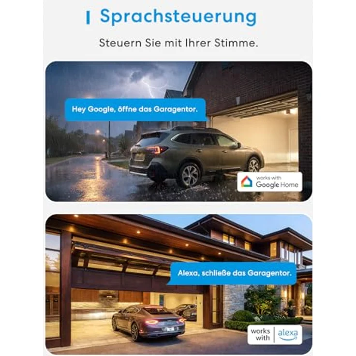 Meross Smart Garagentoröffner, universeller WLAN-Garagentoröffner mit Alexa, Google, SmartThings, Sprachsteuerung, Auto-Close, Benachrichtigungen und Timer – Bild 5