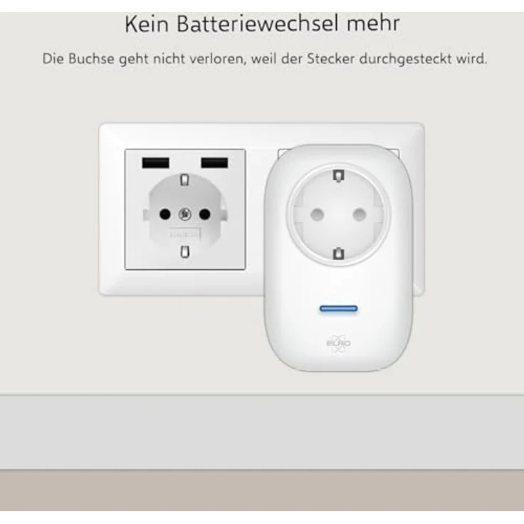 ELRO DB4000 Drahtloses kinetisches Türklingel-Set mit Steck-Empfänger, 150 Meter Reichweite, keine Batterien nötig – Bild 4