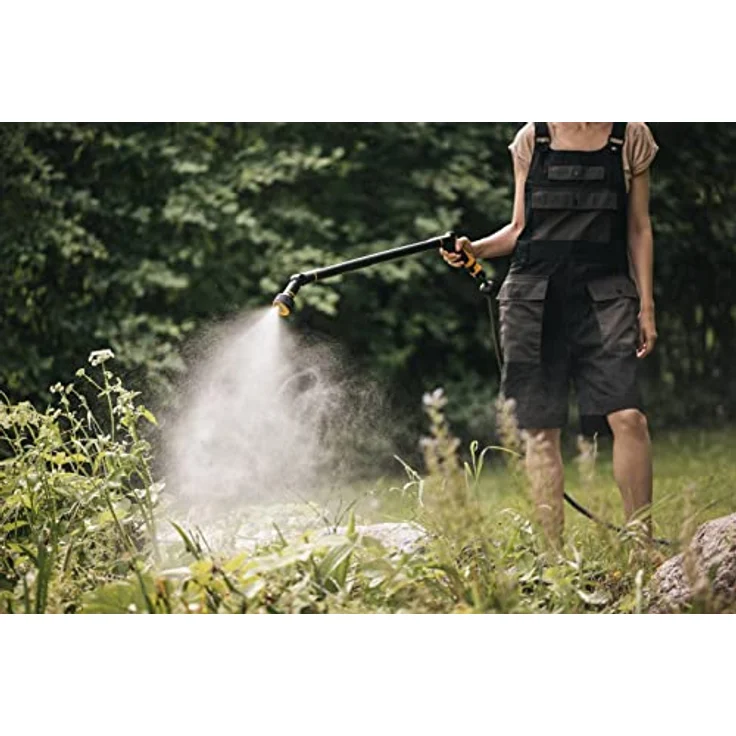 Fiskars Gartenbrause Giessstab, 3 Funktionen mit schwenkbarem SoftGrip-Düsenkopf und Durchflusskontrolle, ergonomisch und leicht – Bild 3