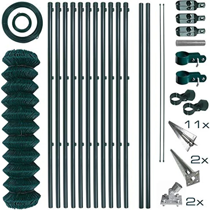 Maschendrahtzaun Komplettset 1,0 x 25 m Zaunset Gartenzaun Einschlaghülsen Zaun – Bild 2
