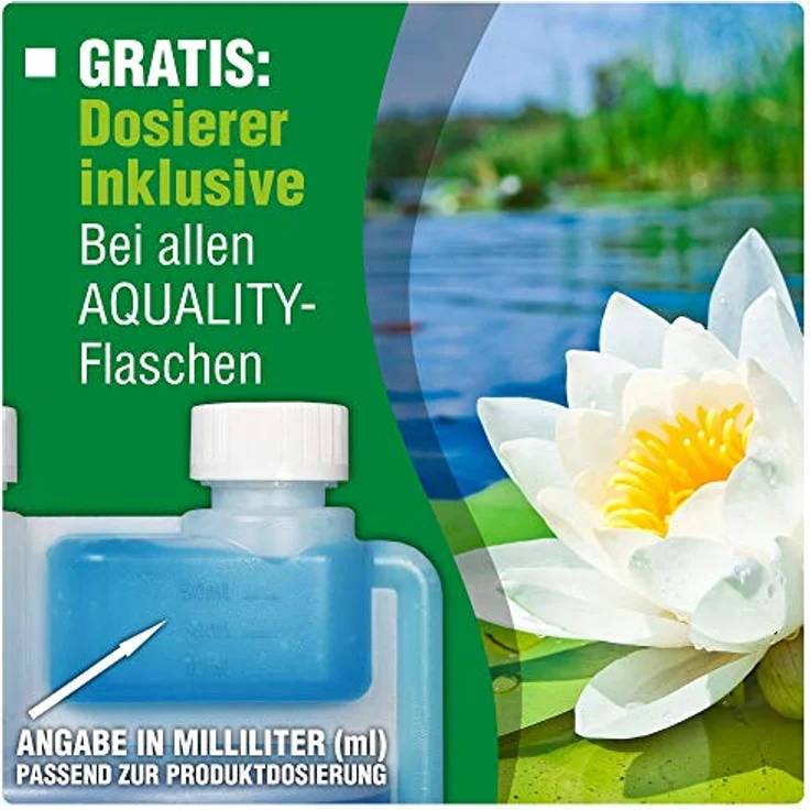 AQUALITY Gartenteich Bio-TeichKlärer 3in1 (Teichklar - Nachhaltig kristallklares Wasser, entfernt deutlich Trübungen im Teich + GRATIS Klarwasser Filtervlies), Inhalt:1 Liter – Bild 3