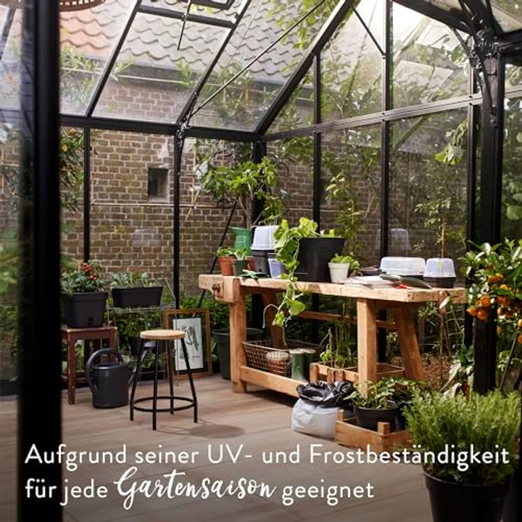 elho Green Basics Anzucht Schale Allin1 M, Recycling-Kunststoff, Wasserspeicher, Schwarz – Bild 8