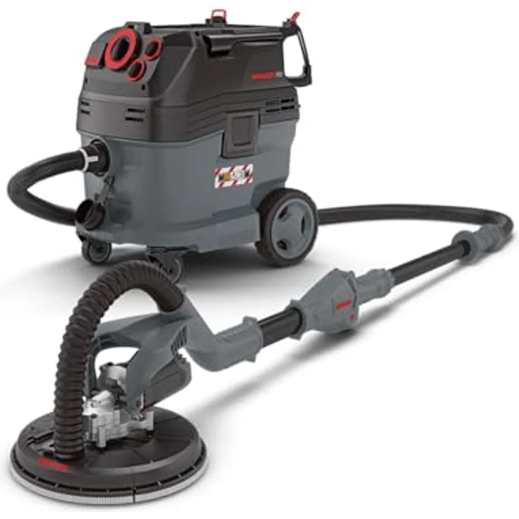 MENZER Langhalsschleifer LHS 225 und Sicherheitssauger VCM 530 PRO, Trockenbauschleifer-Set mit 2100 U/min und 30 l Behältervolumen – Bild 1