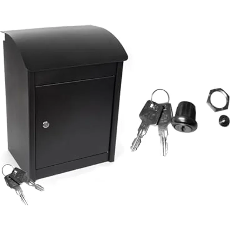 Paketbox mit Ersatzschloß & 4 Schlüsseln, Antidiebstahlsystem - Stahl HxB 50x42cm