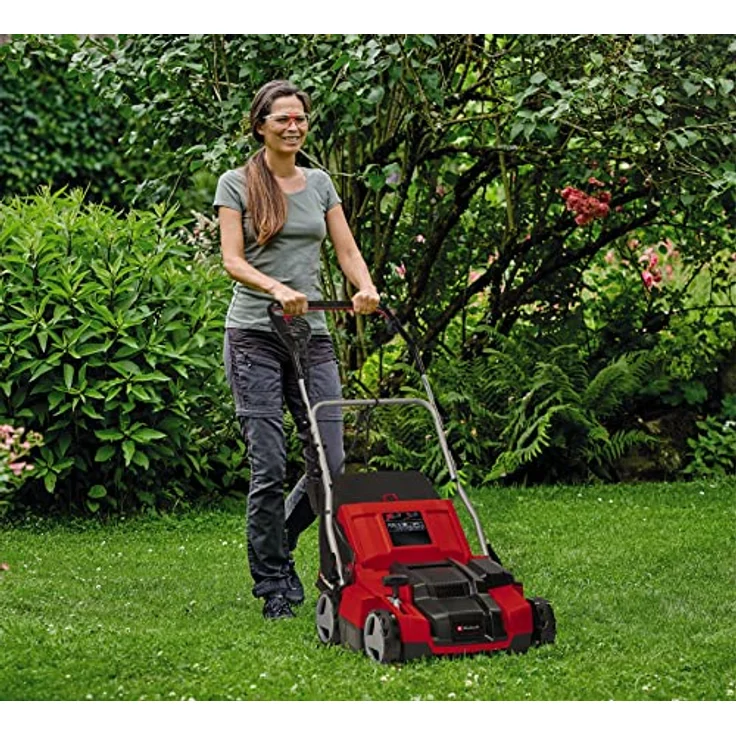 Einhell Elektro-Vertikutierer-Lüfter GE-SA 1435/1 (1,4 kW, 35 cm Arbeitsbreite, 4-stufige Arbeitstiefeneinstellung, 28 L Fangsack) – Bild 4