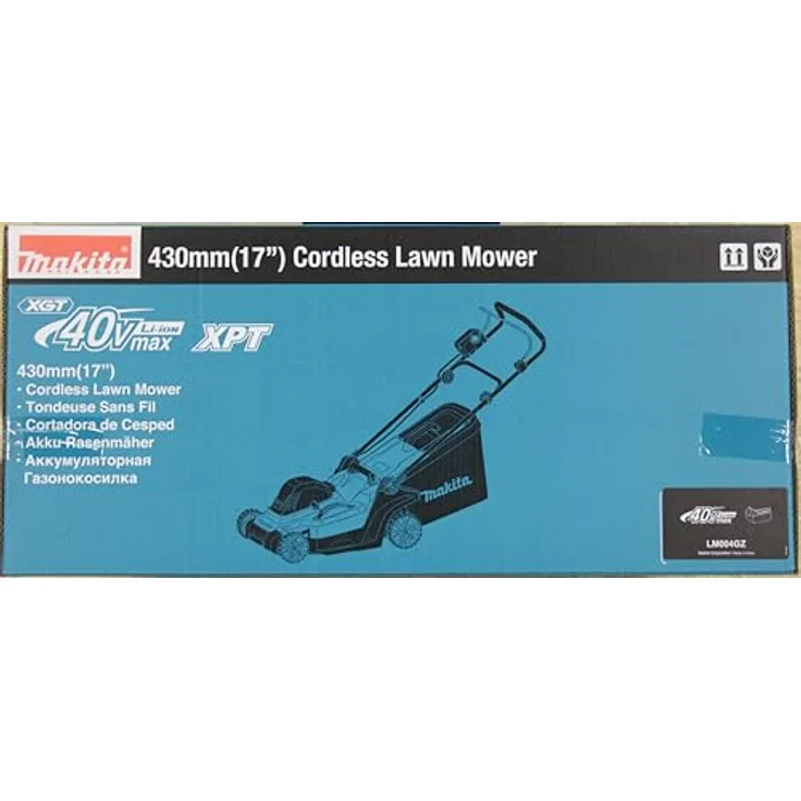 Makita Akku-Rasenmäher 'LM004GZ', max 40V, 43 cm Schnittbreite, 50 l, ideal für Rasenflächen bis 830 m², inkl. Mulchstopfen, zentral verstellbare Räder. – Bild 17