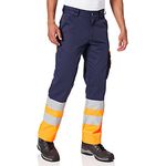 DASSY Omaha - Warnschutz Bundhose dunkelblau/neonorange 62 STANDARD +/- 300 g/m²