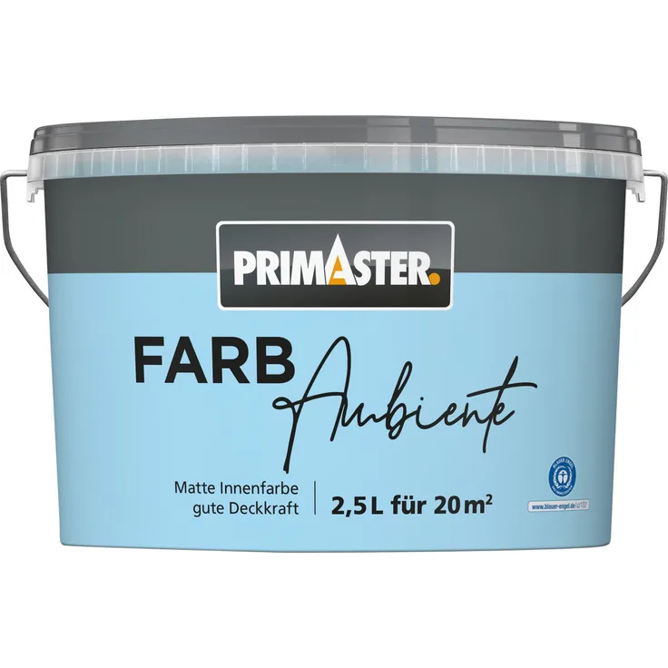 Primaster Farbambiente, Wandfarbe matt, himmelblau, 2,5 L, atmungsaktiv und geruchsarm