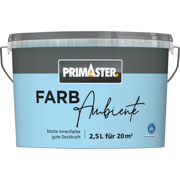 Primaster Farbambiente, Wandfarbe matt, himmelblau, 2,5 L, atmungsaktiv und geruchsarm