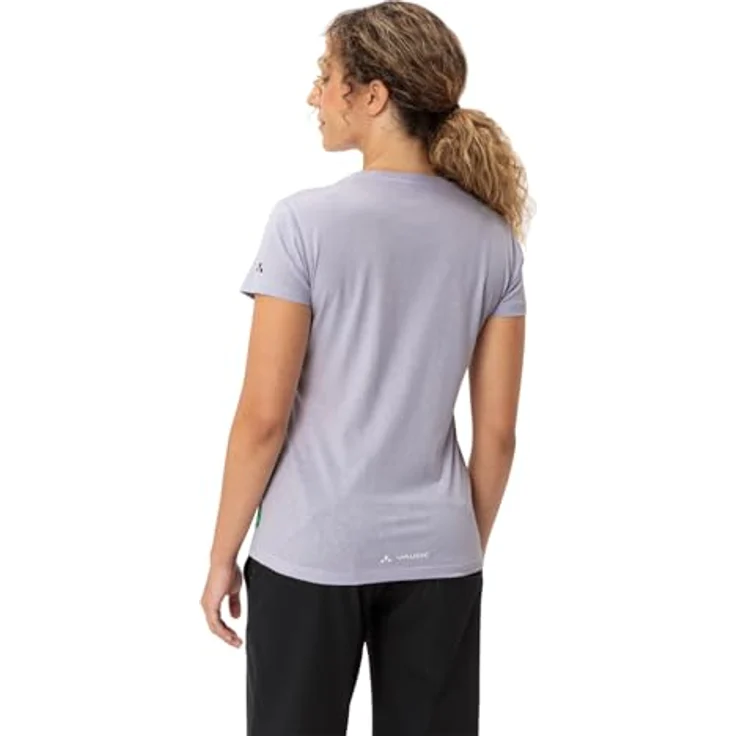 Vaude Cyclist T-Shirt V, Damen Arbeitsshirt aus 70% Baumwolle, violett, Regular Fit, schnell trocknend – Bild 4