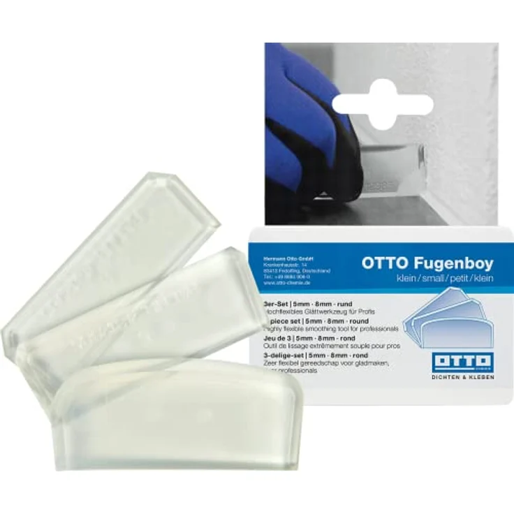 Otto Chemie Fugenboy klein 3er-Set, hochflexibles Glättwerkzeug für Profis, Größen: 5 mm, 8 mm, rund – Bild 1