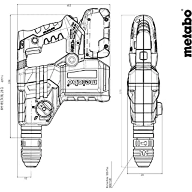 Metabo KH 18 LTX BL 28 Q Akku Bohrhammer 18 V 3 J SDS plus Brushless ( 601715840 ) + MetaboX - ohne Akku, ohne Ladegerät – Bild 3