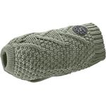 HUNTER Hundepullover MALMÖ, Khaki, klassisches Zopfstrick-Muster, wärmend & bequem, elastisch, reflektierend, waschbar bei 30°C, Größe 40