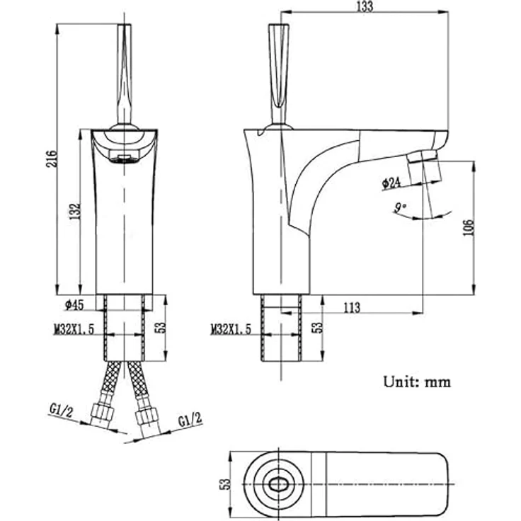 AQUADE Waschtischarmatur Chrom, Einhebelmischer mit geschwungenem Design, massivem Messing und präziser Temperaturregulierung – Bild 3
