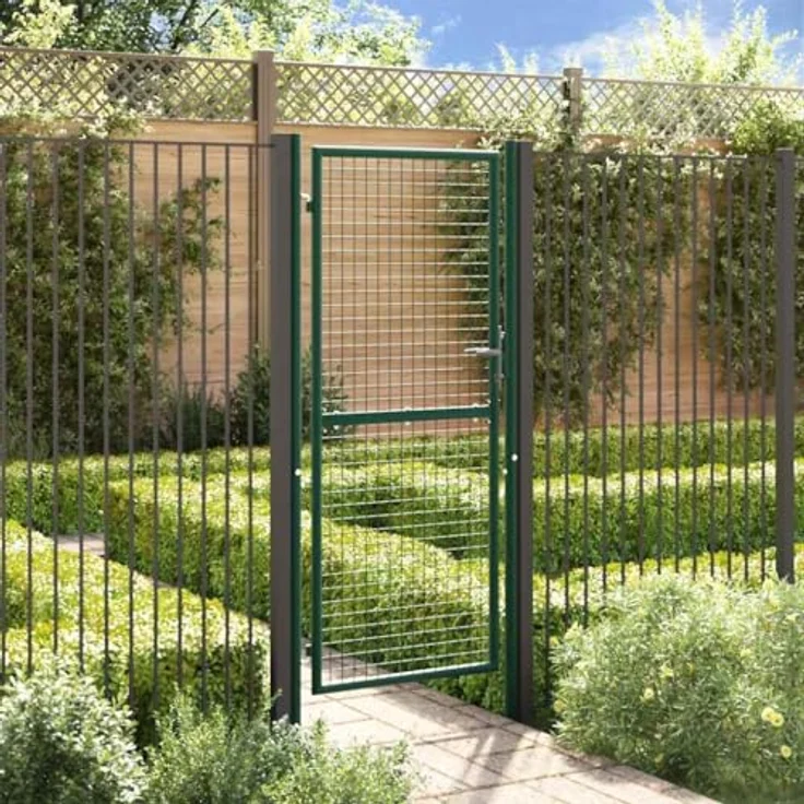 vidaXL Zauntor Stahl 100x200 cm grün – Bild 3