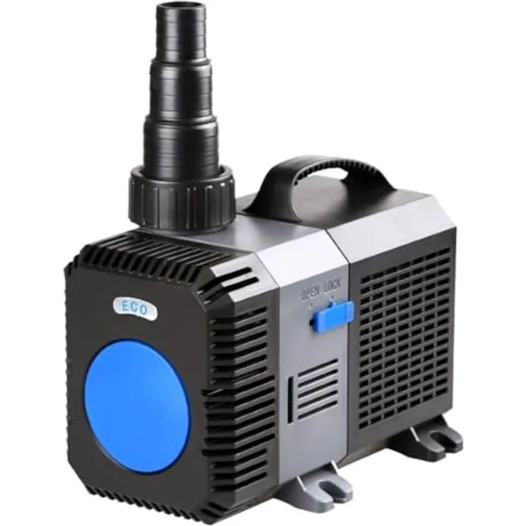 Aquaone CTP-10000 Teichpumpe, 80 Watt Eco Motor mit 10000 l/h Förderleistung und H-max 6,0m