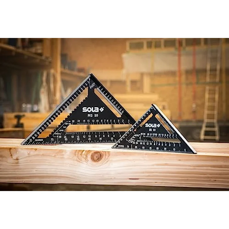 SOLA - RS 18-5in1 Zimmermannswinkel - Anschlagwinkel 18 cm - robuster Schreinerwinkel aus Aluminium mit metrischer Skala - Multifunktionswinkel: Lineal, Anschlagwinkel, Gehrungswinkel, Winkelmesser – Bild 3