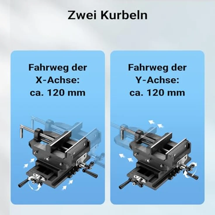 Wiltec - Maschinenschraubstock Schraubstock2-Achsen 150 mm Kreuztisch Frästisch Werkbank Arbeitstisch – Bild 5