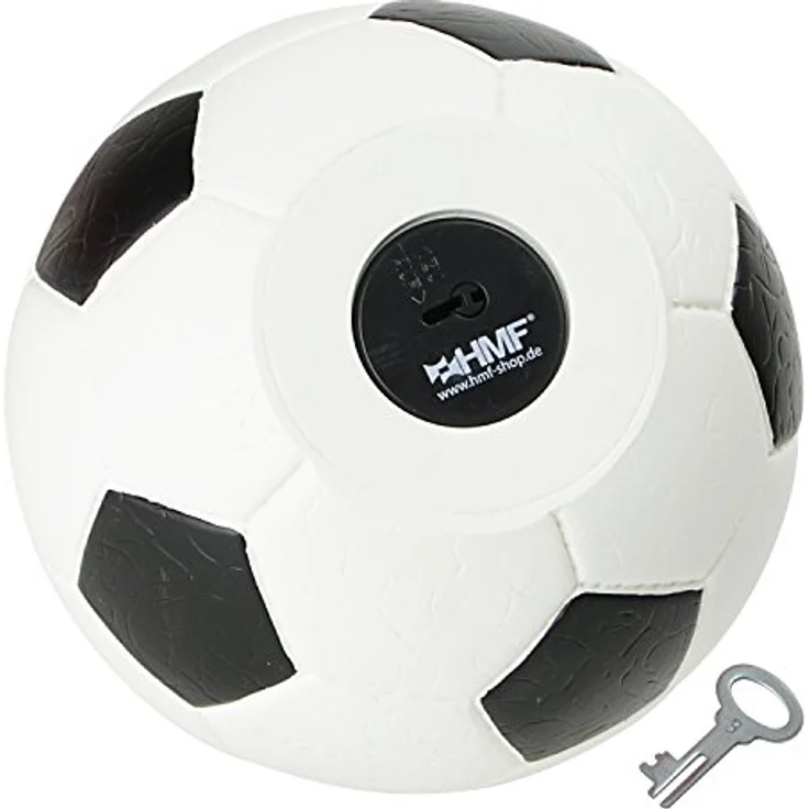 HMF 4790-01 Spardose Fußball Lederoptik 15 cm Durchmesser, schwarz weiß – Bild 5