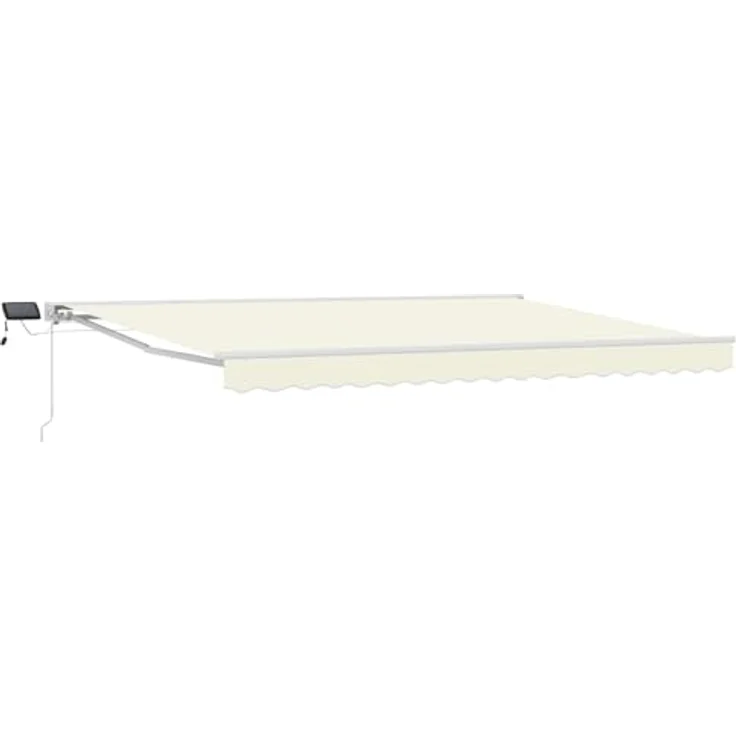 vidaXL Manueller Markisenrahmen mit integrierten LEDs, Creme, 5 x 3,5 m – Bild 1