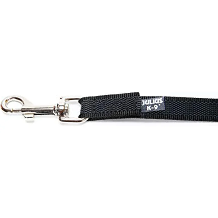 JULIUS K-9 IDC Color & Gray gumierte Leine, 20 mm x 2 m mit Schlaufe und D-Ring, strapazierfähig, Schwarz-Grau – Bild 5