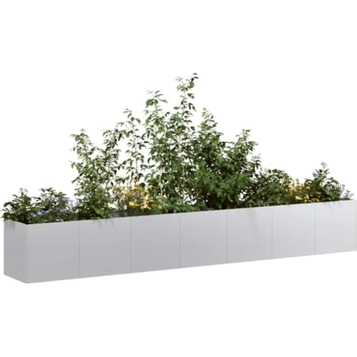 vidaXL Pflanzkübel 280x40x40 cm Verzinkter Stahl, Garten-Garten-Pflanzkübel, Outdoor-Pflanzgefäß, Hochbeet, Blumenkasten, Korrosionsbeständig – Bild 2