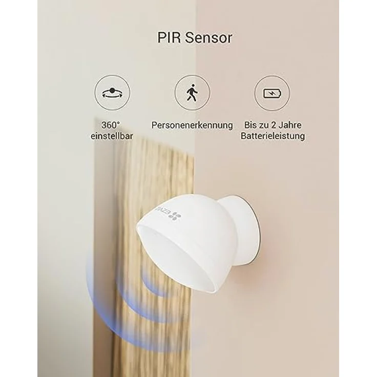 EZVIZ T1C, Bewegungsmelder mit PIR-Technologie, 7 m Reichweite, Anti-Tamper-Alarm, DIY-Installation – Bild 3